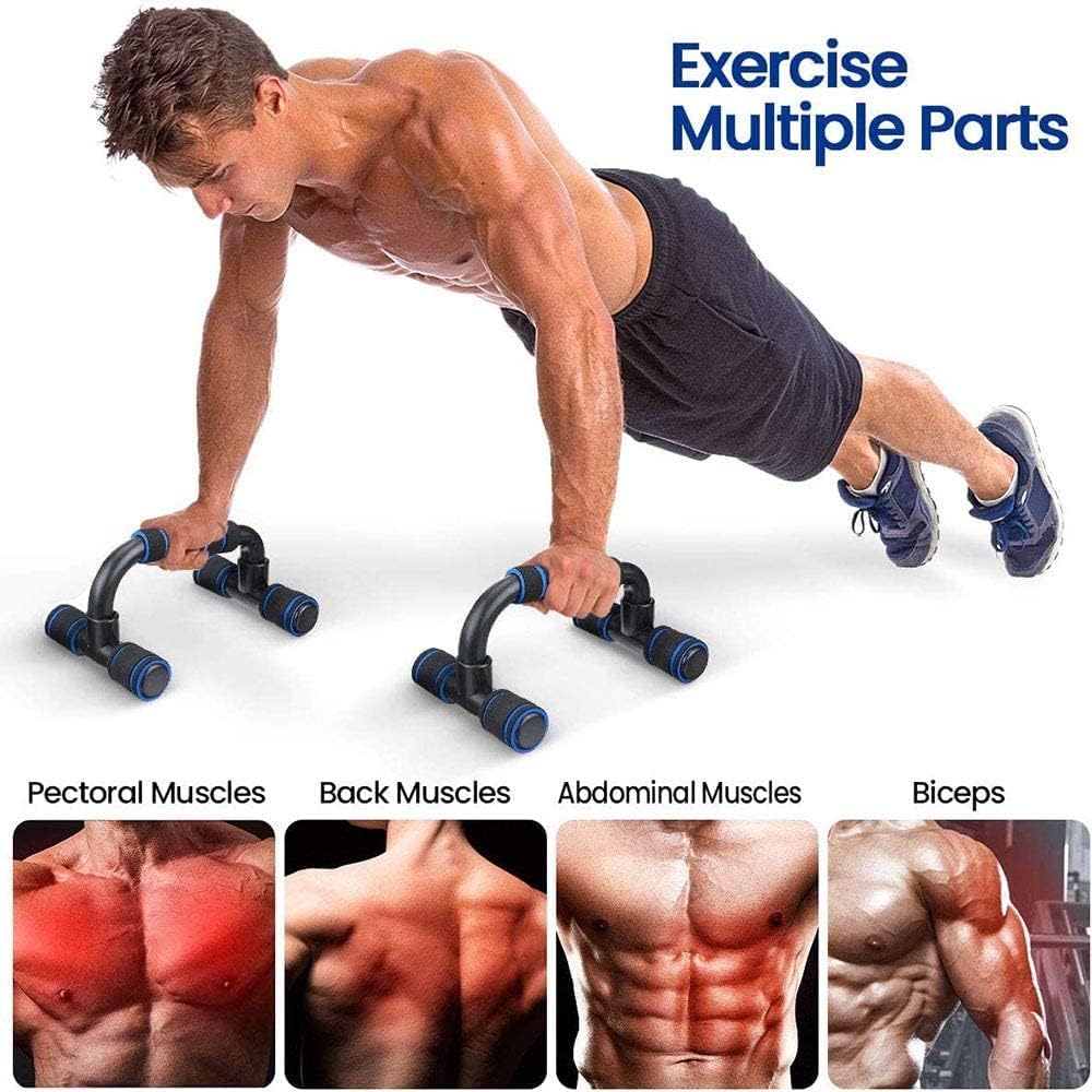7-IN-1 Ab Roller Wheel Set With, 2 Push-Up Bars, Resistance Band, Skipping Rope, Hand Grip and Knee Pad, Fitness Workout at Home Gym, Multi-Functional Sports Equipment Father'S Day Gifts