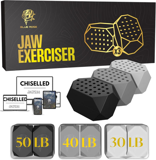 Jaw Trainer - Jaw Exerciser - Enhance Your Jawline with Our Jawline Shaper, Jaw Strengthener with 3 Resistance Levels, Chisel Jawline with Face Sculptor for Mewing, Jawline Exerciser for Men